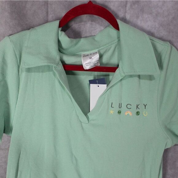 Women's Ribbed St Paddy Day LUCKY Dress XL - Picture 2 of 4